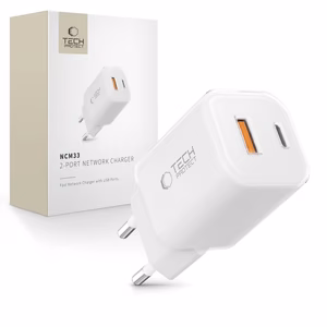 Tech-Protect NCM33W 2-port PD33W/QC3.0 wall laadija - valge