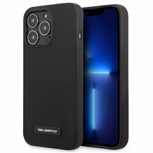 Karl Lagerfeldi silikoonist plaadikott iPhone 13 Pro Max'ile - must
