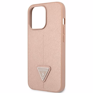 Guess GUHCP13LPSATLP iPhone 13 Pro / 13 6.1" roosa/roosa kõvakott SaffianoTriangle Logo