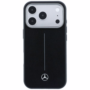 Mercedes кожаный Iconic Line MagSafe чехол iPhone 17 Pro - черный