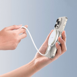 Tech-Protect QI15W-A33 Induktiivne Laadija koos MagSafe and Alus koos USB-A / USB-C Kaabel - valge