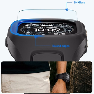 Spigen Liquid Air Pro rihmaga ümbris ja 9H karastatud klaas Apple Watch Ultra 49 mm jaoks, mustad