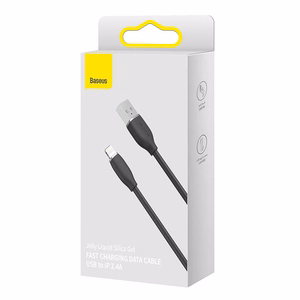 Кабель Baseus Jelly USB на Lightning 2.4A 1.2м (чёрный)