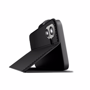 Puro Wallet Stand ümbris jaoks iPhone 17 made of eco-leather, with a flap, wallet and stand function - must