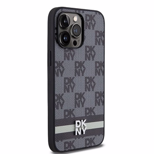 DKNY Leather Checkered Mono Pattern & Printed Stripes Ümbris jaoks iPhone 14 Pro Max - Must