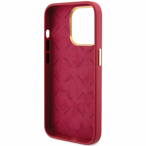 Guess Silicone Script Metal Logo & Frame ümbris jaoks iPhone 15 Pro - punane