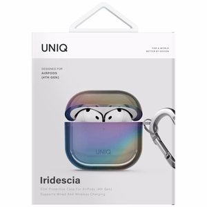Чехол Uniq Iridescia AirPods 4 Hang - голографический мультицвет