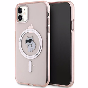Чехол Karl Lagerfeld IML Choupette MagSafe для iPhone 11 / Xr - розовый