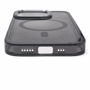 Glitter ümbris Samsung Galaxy A37 jaoks, mis ühildub MagSafe'iga - must