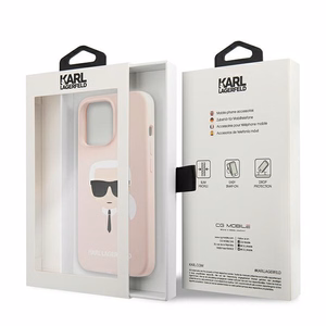 Karl Lagerfeld Silicone Karl`s Head Ümbris jaoks iPhone 13 Pro Max 6.7" - Light roosa