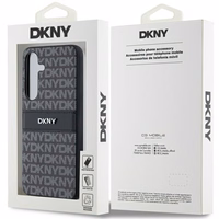 DKNY Leather Mono Stripe & Metal Logo ümbris jaoks Samsung Galaxy S24 - must
