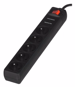 EnerGenie SPF5-C-5 liigpingekaitse, 5 vahelduvvoolupesa, 250 V, 1,5 m, must