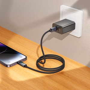 Кабель USB C to Lightning Hoco PD 27W с дисплеем 1 м X112 чёрный