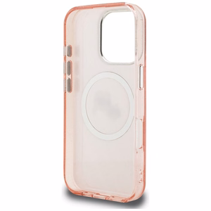 Karl Lagerfeld IML Glitter Karl & Choupette Heads Logo MagSafe чехол iPhone 16 Pro - розовый