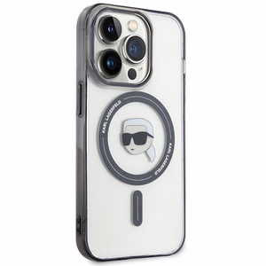 KARL LAGERFELD ümbris jaoks IPHONE 15 Pro KLHMP15LHKHNOTK (Karl Head + MAG) transaprent