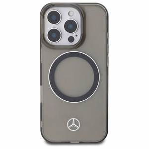 Mercedes hõbedane Ring MagSafe iPhone 16 Pro Max Ümbris - must