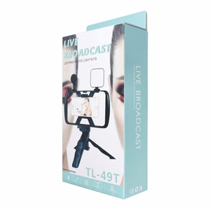 Selfie stick with Juhtmevaba remote control tripod with LED / microphone jaoks live broadcast TL-49T must