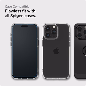 Spigen ALM Glass FC Karastatud klaas jaoks iPhone 15 Pro - must 2 pcs.