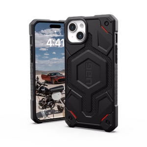 UAG Urban Armor Gear ümbris MONARCH PRO compatible with MagSafe jaoks IPHONE 15 Plus kevlar must
