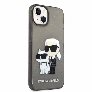 Karl Lagerfeld Glitter Karl&Choupette ümbris jaoks iPhone 14 Plus - must