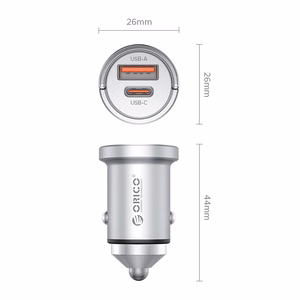 Orico MiniRing Pro 45W USB-A + USB-C autolaadija - hõbedane