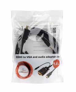 Gembird A-HDMI-VGA-03-10 videokaabli adapter 3 m HDMI + 3.5mm VGA (D-Sub) must