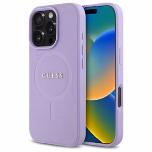 Guess Saffiano MagSafe iPhone 16 Pro Max Ümbris - Lilla
