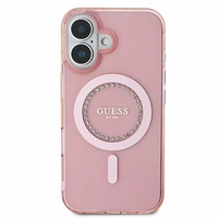 Guess IML Rhinestones MagSafe iPhone 16 Plus Ümbris - Roosa