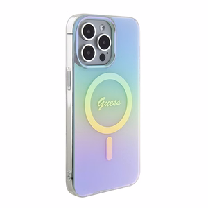 Guess GUHMP15XHITSQ iPhone 15 Pro Max бирюзовый/бирюзовый жёсткий чехол IML Iridescent MagSafe