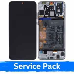 LCD ekraan ühilduv Huawei P30 Lite koos raamiga / Pearl White / (Service Pack)