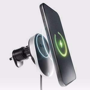SBS TESUPP15WRETRACABL Wireless Laadija Smartphone Hoidja koos Retractable Kaabel Compatible koos MagSafe - must