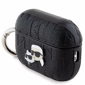 Чехол Karl Lagerfeld Monogram Karl & Choupette Head для AirPods Pro 2 - чёрный