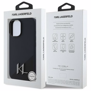 Karl Lagerfeld Silicone Shadow Metal Initial MagSafe iPhone 16 Ümbris - must