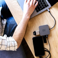 Green Cell AK61 sülearvuti dokk USB 3.2 Gen 1 Type-C hõbedane
