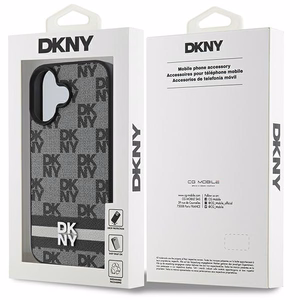 DKNY Checkered Pattern & Printed Stripes iPhone 16 Ümbris - Must
