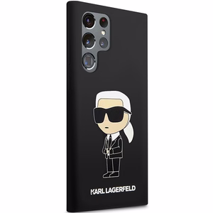 Karl Lagerfeld Silicone Ikonik ümbris jaoks Samsung Galaxy S24 Ultra - must