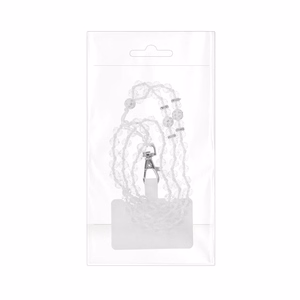 CRYSTAL DIAMOND Phone lanyard, Phone pendant / cord length 74cm (37cm in the loop) / on neck - valge