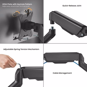 Dual 17”-32” Monitor Spring-Assisted Arm Mount, must