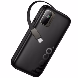 Akupank Hoco 10000 mAh QC PD 20W sissetõmmatava USB C kaabliga Q51 must