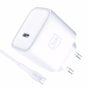 3mk Rayo Charger 20W PD3.0 PPS USB-C Wall Charger + USB-C / USB-C 3A 60W Cable - White