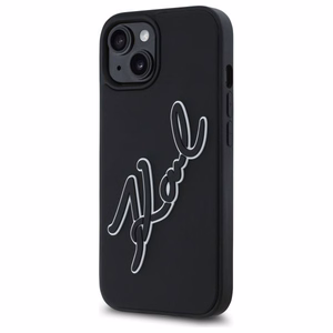 Karl Lagerfeld 3D Rubber Signature iPhone 15 Ümbris - must