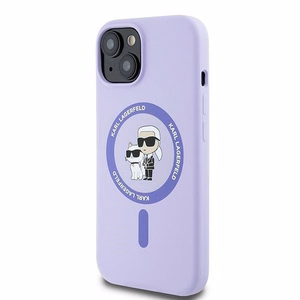 KARL LAGERFELD ümbris jaoks IPHONE 15 compatible with MagSafe KLHMP15SSCMKCRHU (Silicone KC Body Ring) lilla