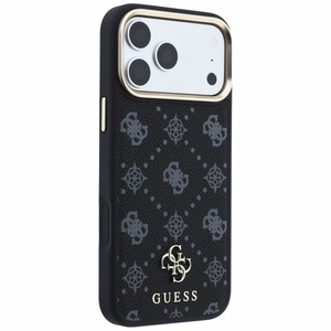 Guess Peony 4G Small Logo MagSafe-ümbris iPhone 17 Pro / 18 Pro jaoks, must