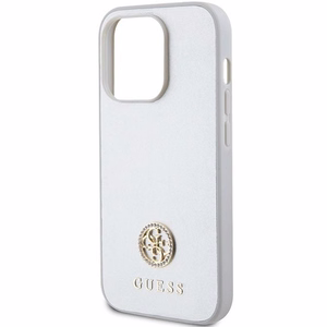 Guess Strass Metal Logo ümbris jaoks iPhone 15 Pro - hõbedane