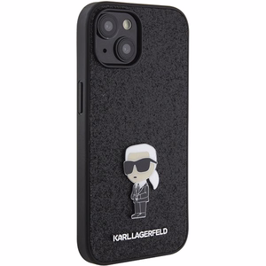 Karl Lagerfeld Fixed Glitter Ikonik Logo Metal Pin ümbris jaoks iPhone 15 - must