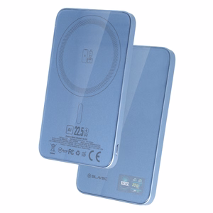 Blavec BJ-04 5000 mAh üliõhuke MagSafe-toega magnetiline akupank, 7,8 mm, USB-C, 22,5 W, kolm ühes (PBBJ04-MC5LB) (värv: helesinine; klaasviimistlus)