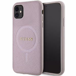 Guess GUHMN61PSAHMCP ümbris jaoks iPhone 11 / Xr - roosa Saffiano MagSafe