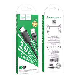 Kaabel USB A to USB C Hoco 3A 1 m X88 must