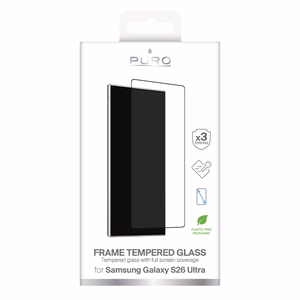 Puro Frame karastatud klaas Samsung Galaxy S26 Ultra jaoks - musta raamiga