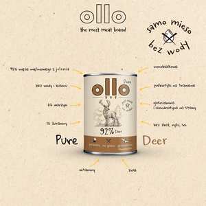 OLLO Pure Deer märg koeratoit, 850 g